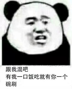 跟我混吧 有我一口饭吃 就有你一只碗刷-