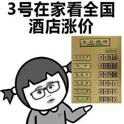 国庆节表情包-3号在家看全国酒店涨价