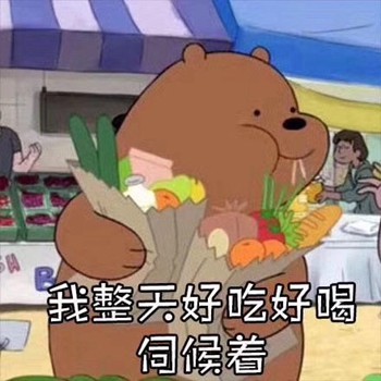 棕色裸熊表情包-我整天好吃好喝伺候着-