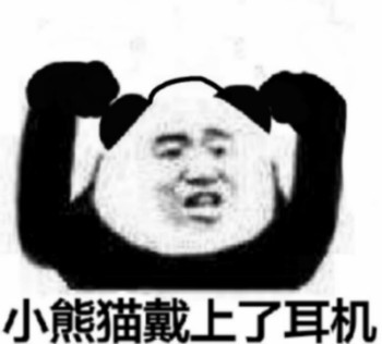 小熊猫戴上了耳机-