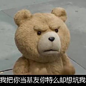 泰迪熊表情包-我把你当基友你特么的想坑我-
