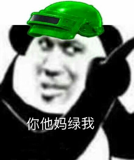 熊猫头带着绿色三级头盔：你他妈绿我！