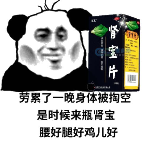 劳累了一整晚被掏空的熊猫头需要肾宝片补补-熊猫头,肾宝,掏空