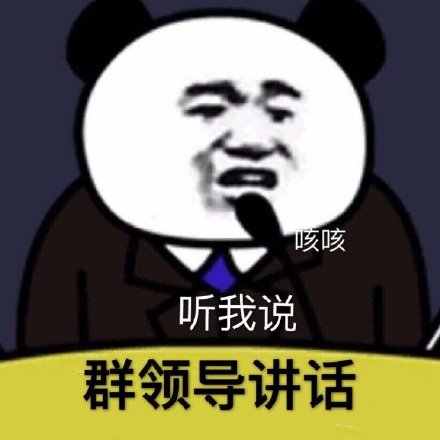 群领导熊猫头讲话：咳咳，听我说-熊猫头,qq群,领导,装逼