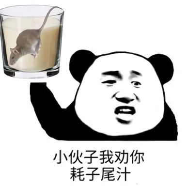 熊猫头拿着耗子：小伙子_我劝你耗子尾汁-熊猫头,耗子尾汁
