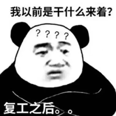 复工后的熊猫头满脸问号❓疑问：我以前是干什么来着-熊猫头表情包,复工表情包,问号表情包