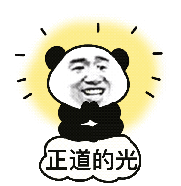 熊猫头双手合十发着金光：正道的光GIF动图表情包-正道的光表情包,熊猫头表情包