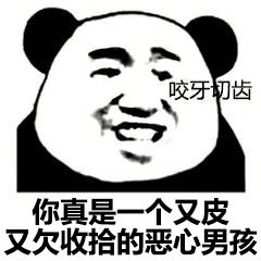 熊猫头：你真是一个又皮又欠收拾的恶心男孩（咬牙切齿）-熊猫头
