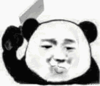 熊猫头举着菜刀咄咄逼人GIF动图-熊猫头,gif,动图,装逼