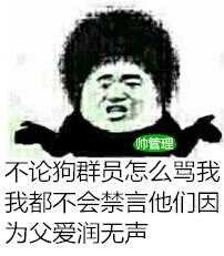 熊猫头帅管理：不论狗群员怎么骂我，我都不会禁言他们因为父爱润无声