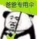 熊猫头撑文字伞小表情包-爸爸专用伞-