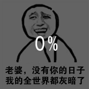 没有老婆的日子全世界都发暗了