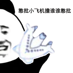 熊猫头玩飞机表情包-憨批小飞机撞谁谁憨批