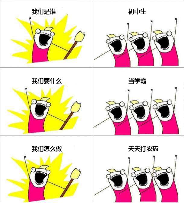 我们是谁，我们要干什么，天天打农药